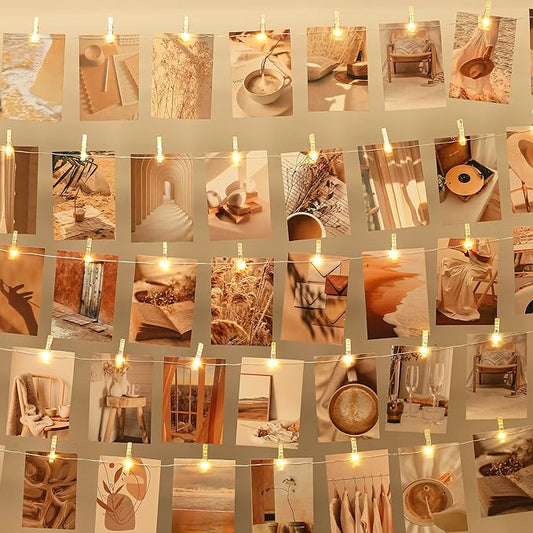 LUSHARBOR Photo Clips String Light,17FT Fairy Lights with 51 Clips, Battery Operated String Lights with Clips for Picture...