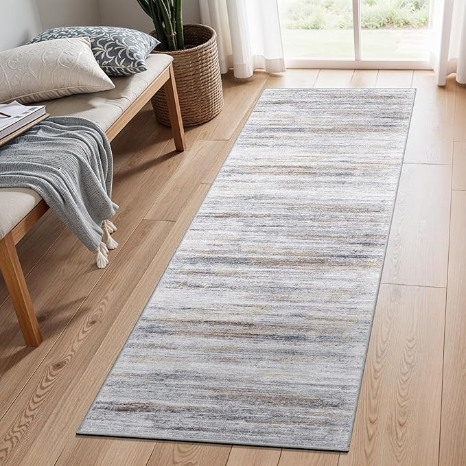 Washable Kitchen Runner Rug for Family: Easy-to-Clean Runners for Hallway Entryway Bedroom - Stain and Water Resistant Rug...