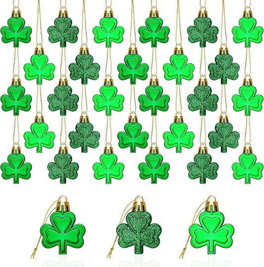 36Pcs St Patricks Day Decorations St Patricks Day Decor Shamrock Ornaments Hanging Tree Decorations Spring Lucky Irish Day...
