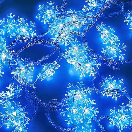 DomeStar Christmas Snowflake String Lights,9.8Ft 20 LED Battery Powered Christmas Fairy Lights Hanging Decor for Xmas Tree...