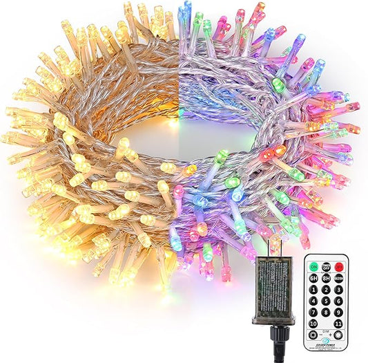 Brizled Christmas Lights, 65.67ft 200 LED Tree Lights Color Changing, 11-Function Warm White & Multicolor Christmas Light ...