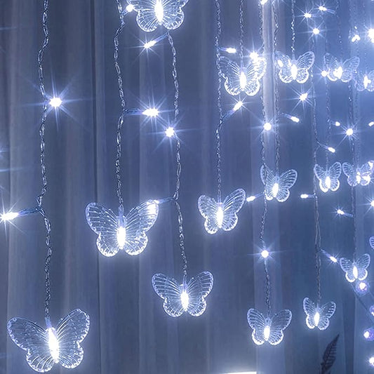 StarryMine Curtain Butterfly String Light 20Ft 120LED Window USB Fairy Lights 24 Butterfly 8 Modes with Remote Control for...