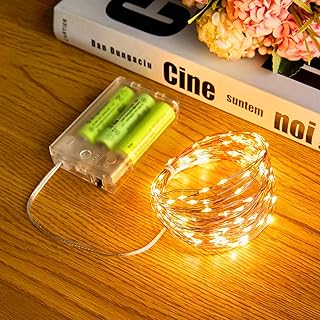Minetom Fairy String Lights, 33Ft 100 LED Mini Battery Operated Fairy Lights Copper Wire Twinkle Lights Mason Jar Lights, ...