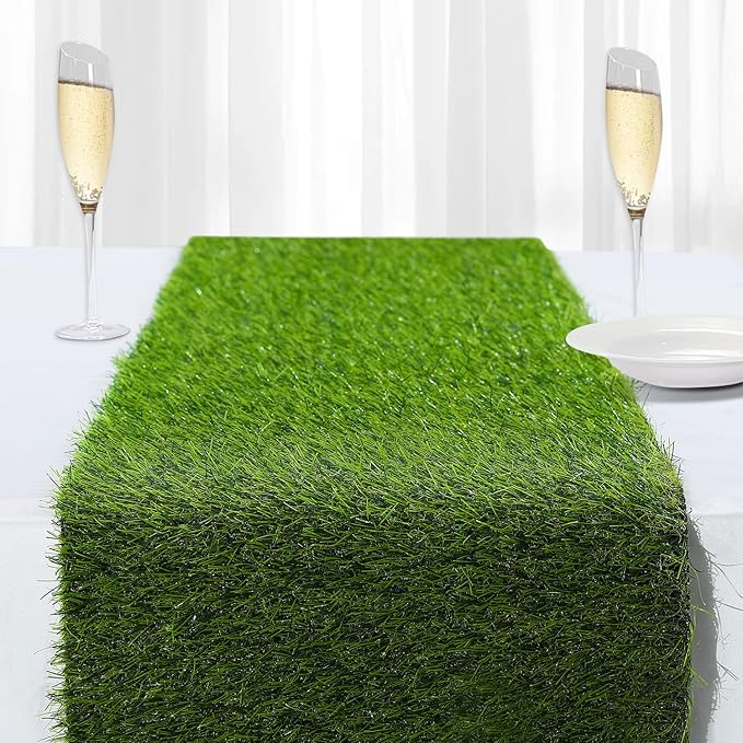Artificial Grass Table Runners-13 x 84 Inches Faux Grass Table Runner for Golf Themed Party,Synthetic Turf Table Runner fo...