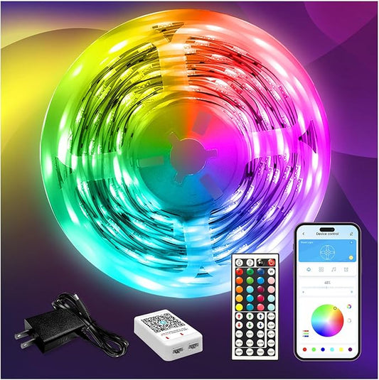DAYBETTER LED Strip Lights 110ft, Smart Lighting Strips with App Remote Control, RGB Music Sync Color Changing Lights for ...
