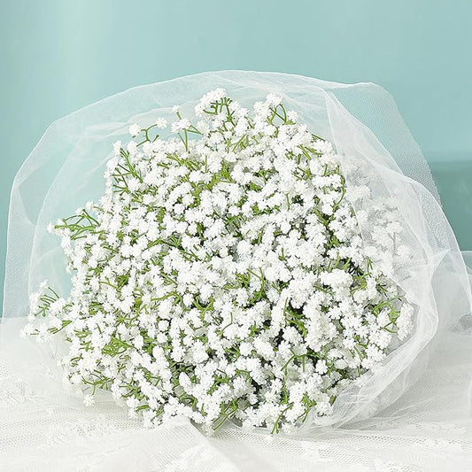 MARTINE MALL Babys Breath Artificial Flowers, 10 PCS White Baby Breath Flowers Artificial Bulk, Fake Babys Breath Gypsophi...