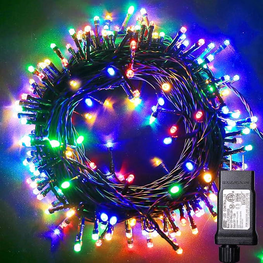 Blingstar Christmas Lights Colored String Lights 33 Ft 100 LED Waterproof Multicolor Twinkle Lights 8 Modes 30 V Plug in F...