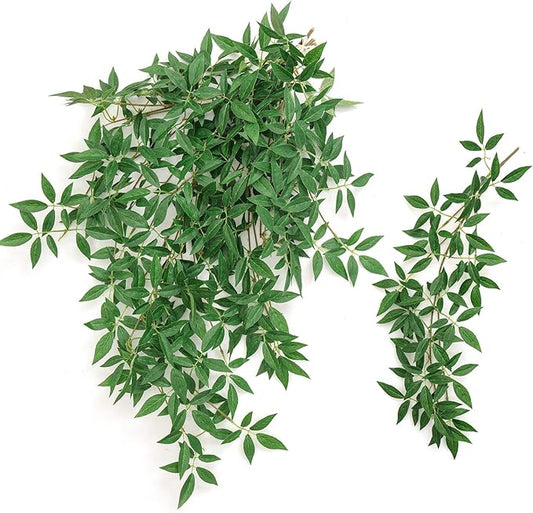Ling's Moment Rosa Banksiae Artificial Vines, Pack of 7 Silk Greenery Garlands with Hanging Faux Laurel Leaves for Table C...
