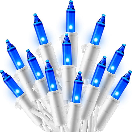 Joiedomi Christmas Lights Outdoor,100 Count Blue Christmas Tree Lights Indoor,21.4ft String Xmas Decorations for Dorm Clas...