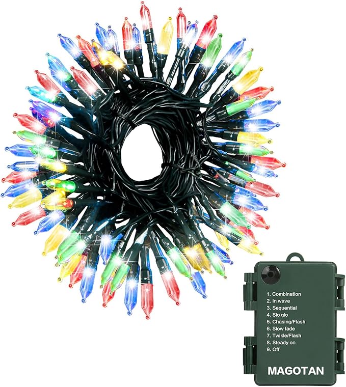 MAGOTAN Christmas Lights, Battery Operated String Lights 18ft 50 LED 8 Modes LED Mini Lights with Timer for Christmas Tree...