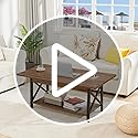 GreenForest Coffee Table with Storage, 39inch Modern 2-Tier Coffee Tables for Living Room, X-Frame Design Farmhouse Coffee...