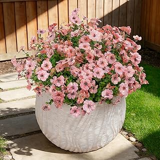 SwanMoon Artificial Flowers for Outdoors - UV Resistant Fake Silk Daisy Flowers with Eucalyptus Leaves, Faux Plastic Plant...