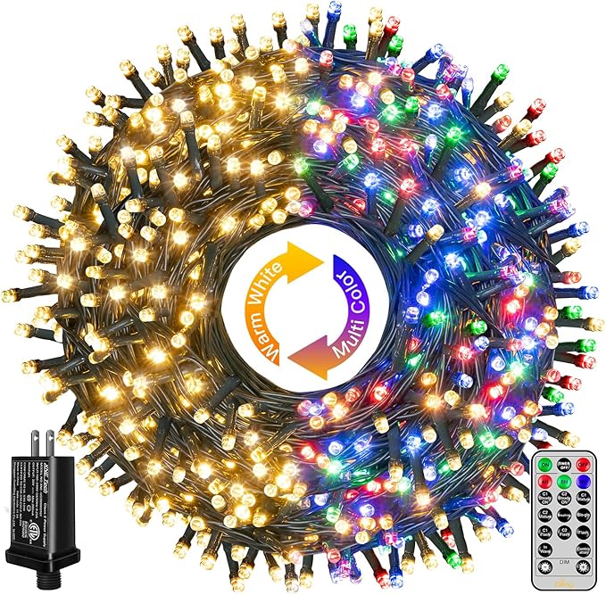 Ollny Christmas Lights, 210FT 640LED Color Changing Christmas Tree Lights with 11 Modes Remote Control, Outdoor Christmas ...