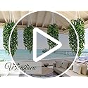 Waipfaru 4Pcs Fake Hanging Plants 2.7ft Fake Plants Eucalyptus Leaves UV Resistant Fake Vines Ivy Artificial Plants Outdoo...