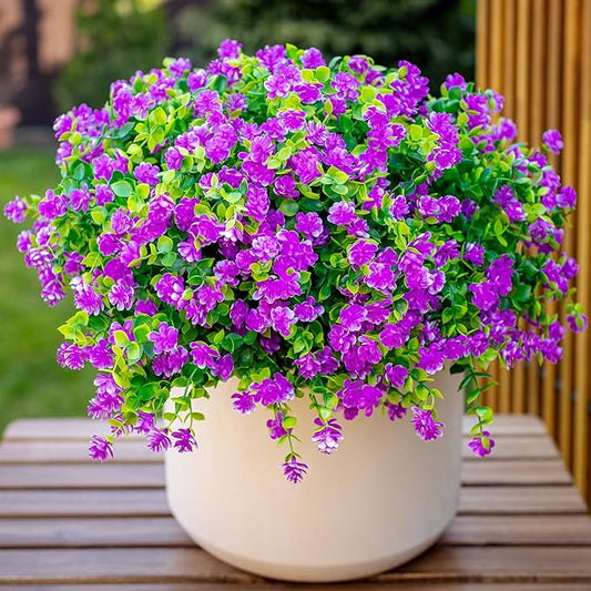 AXYLEX Artificial Flowers Outdoor Fake Plants - 12 Bundles UV Resistant No Fade Faux Plastic Greenery Home Garden Porch Pa...