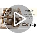 Tribesigns Farmhouse Coffee Table, 47.24" Rectangle Coffee Tables for Living Room, 2-Tier Center Tables with Storage Shelv...