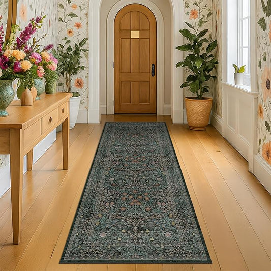 8ft Long Runners for Hallways Non Slip, 2'6" x 8' Floor Runner for Kitchen, Entryway Indoor, Washable Rubber Backing Stain...
