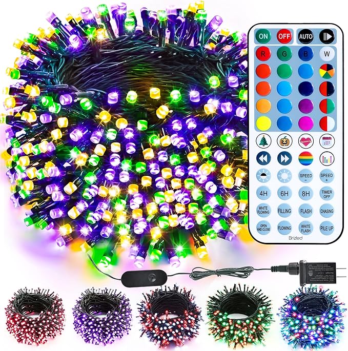 Brizled RGB Christmas Lights, 164ft 500 LED Color Changing String Lights, Dimmable Christmas Tree Light, Indoor Multifunct...