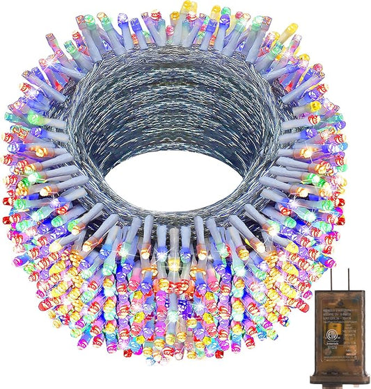 KNONEW 403ft 1000 LED String Lights Outdoor Christmas Lights 8 Modes & Timer Fairy Light Plug in Waterproof LED String Lig...