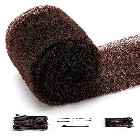 Hair Filler and Hairpins for Updo, Hair Sponge for Updo (Dark Brown)