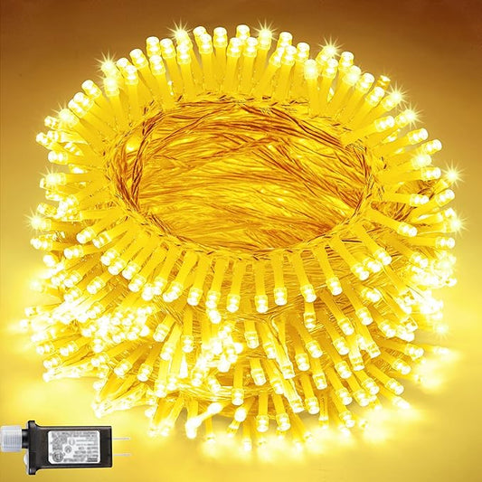 JOYIN 200 LED Warm White Christmas Lights, 8 Modes Christmas Tree Lights Plug in, 66FT Connectable Fairy Twinkle Lights fo...