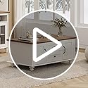 WAMPAT Modern Coffee Table with Storage Cabinet, White Coffee Tables for Living Room, Wood Rectangle Center Table with Dra...